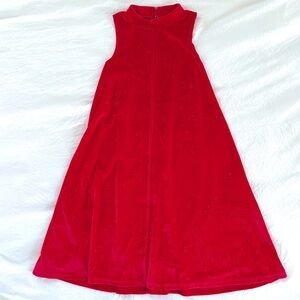 Melrose and Market Girls Velour Red Mock Neck Dress